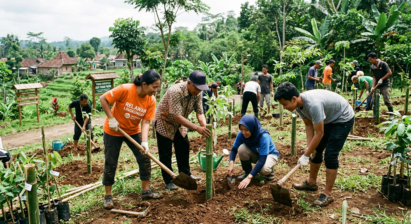LIVESGP DENPASAR Hijau - Program lingkungan seperti gotong royong dan penanaman pohon.